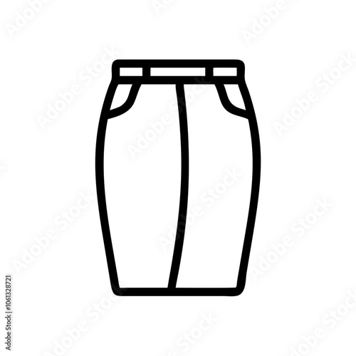 pencil skirt  vector icon, dress icon, vector clothing icon - simple vector illustration of a pencil skirt , in a simple and clean style, for business and fashion graphics. clothing flat illustration.