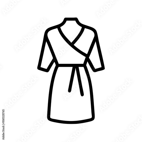 wrap dress  vector icon, dress icon, vector clothing icon - simple vector illustration of a wrap dress , in a simple and clean style, for business and fashion graphics. clothing flat illustration.