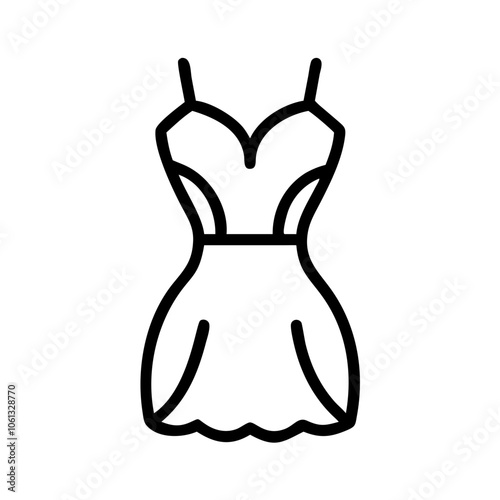 peplum dress  vector icon, dress icon, vector clothing icon - simple vector illustration of a peplum dress , in a simple and clean style, for business and fashion graphics. clothing flat illustration.