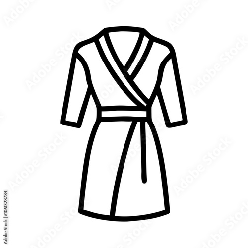 wrap dress  vector icon, dress icon, vector clothing icon - simple vector illustration of a wrap dress , in a simple and clean style, for business and fashion graphics. clothing flat illustration.