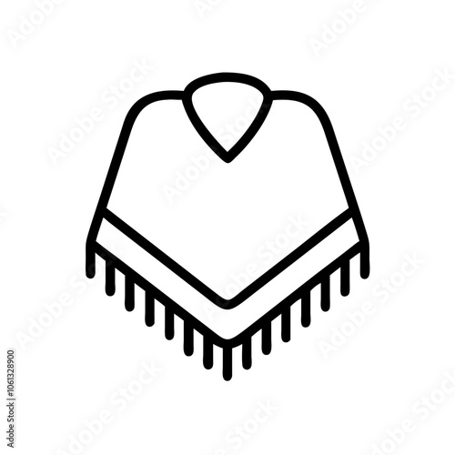 poncho  vector icon, dress icon, vector clothing icon - simple vector illustration of a poncho , in a simple and clean style, for business and fashion graphics. clothing flat illustration.