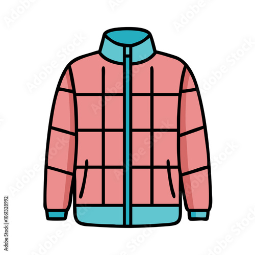 puffer jacket  vector, puffer jacket  illustration