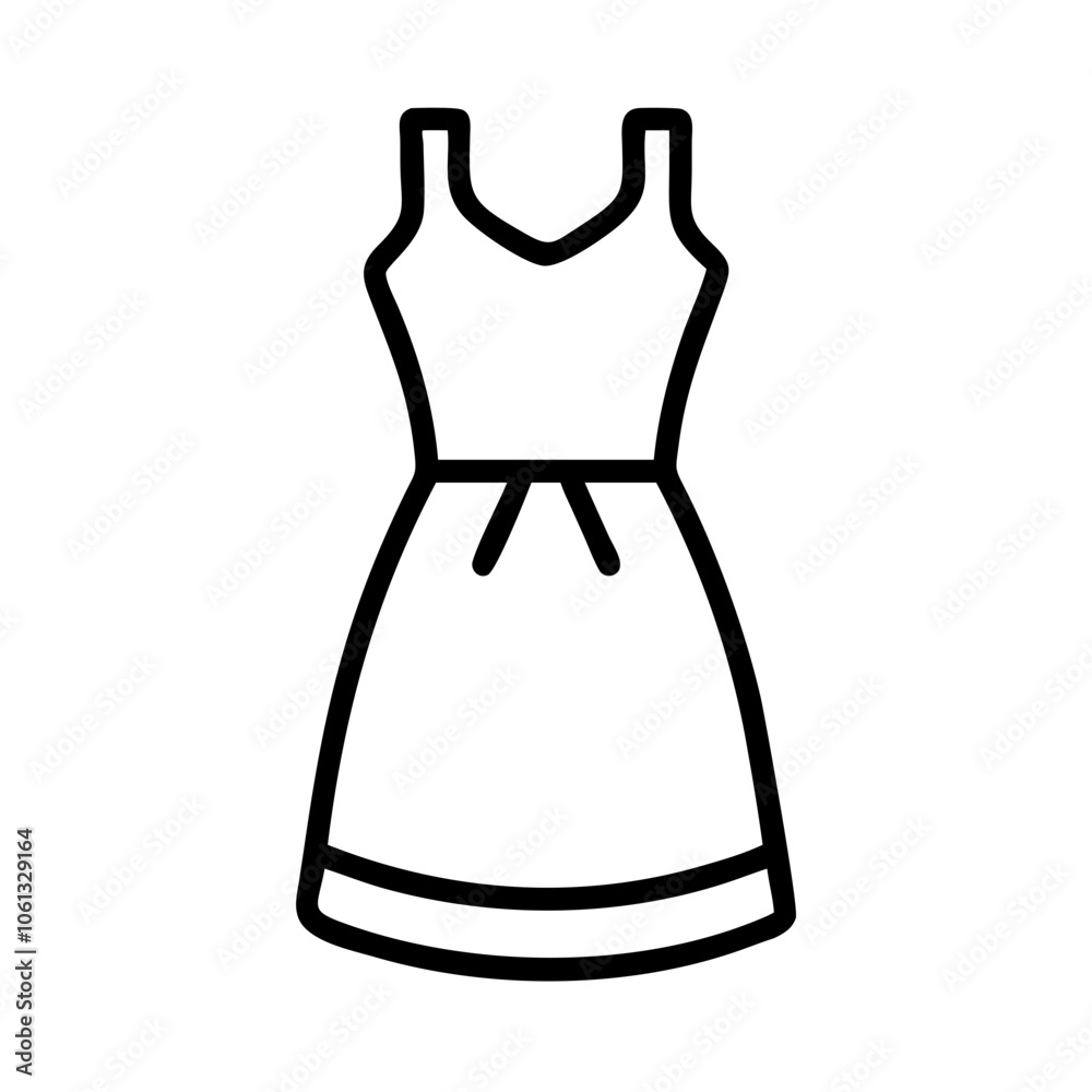 shift dress  vector icon, dress icon, vector clothing icon - simple vector illustration of a shift dress , in a simple and clean style, for business and fashion graphics. clothing flat illustration.