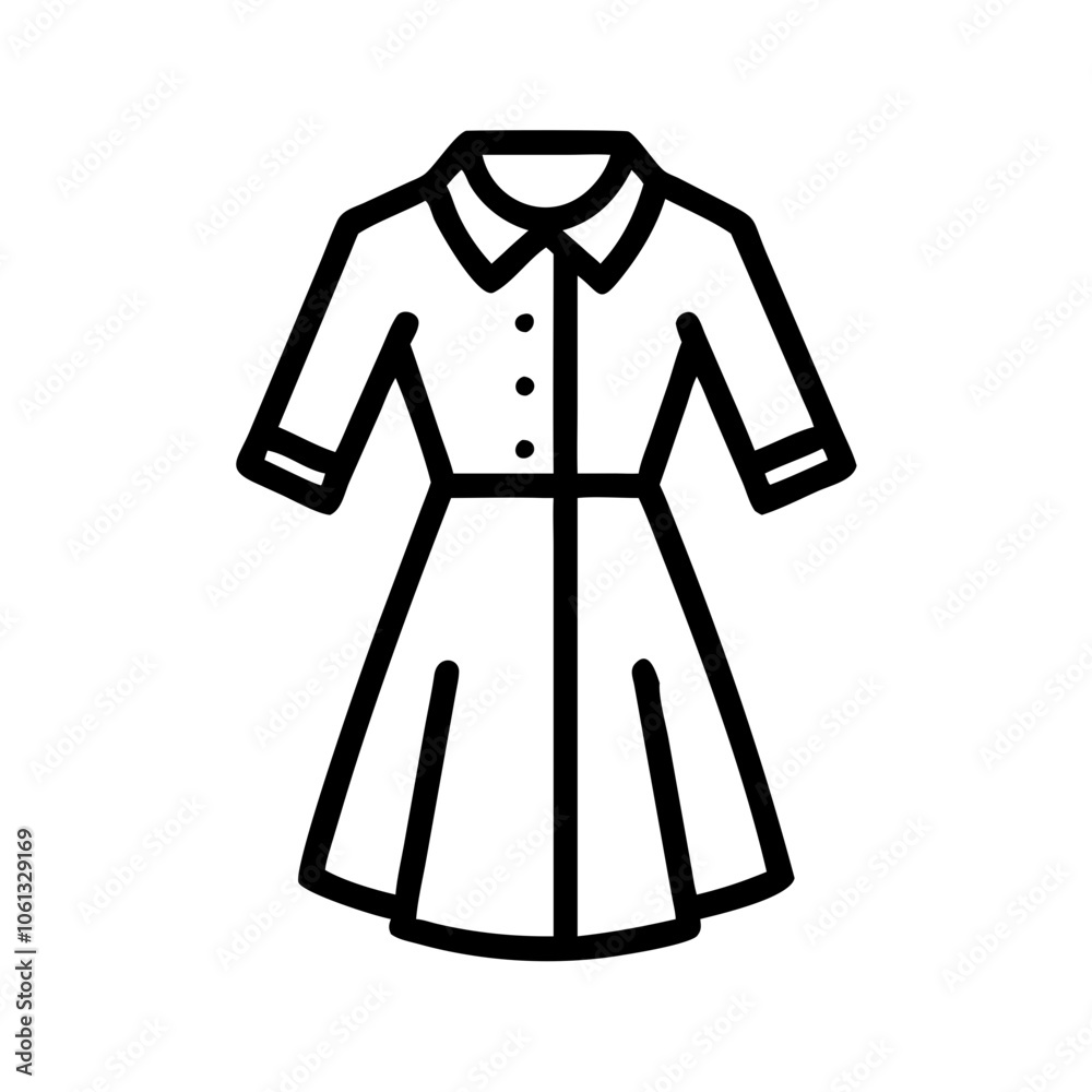 shirt dress vector icon, dress icon, vector clothing icon - simple vector illustration of a shirt dress , in a simple and clean style, for business and fashion graphics. clothing flat illustration. shirt dress vector icon, dress icon, vector clothing icon - simple vector illustration of a shirt dress , in a simple and clean style, for business and fashion graphics. clothing flat illustration.