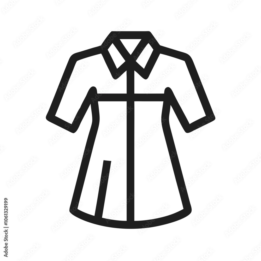 shirt dress vector icon, dress icon, vector clothing icon - simple vector illustration of a shirt dress , in a simple and clean style, for business and fashion graphics. clothing flat illustration. shirt dress vector icon, dress icon, vector clothing icon - simple vector illustration of a shirt dress , in a simple and clean style, for business and fashion graphics. clothing flat illustration.