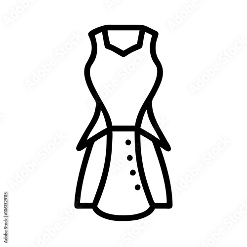sheath dress  vector icon, dress icon, vector clothing icon - simple vector illustration of a sheath dress , in a simple and clean style, for business and fashion graphics. clothing flat illustration.