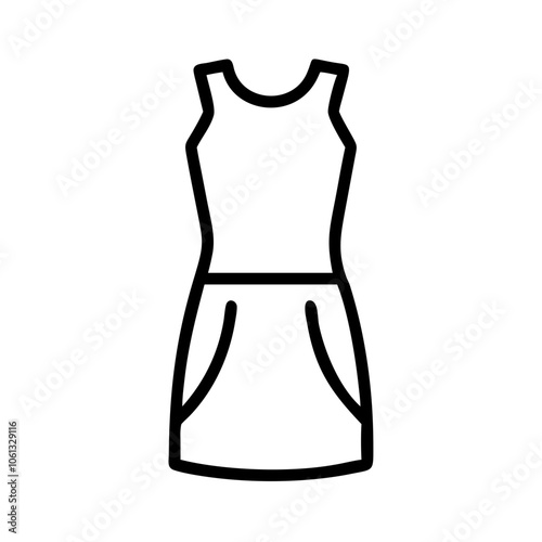 sheath dress  vector icon, dress icon, vector clothing icon - simple vector illustration of a sheath dress , in a simple and clean style, for business and fashion graphics. clothing flat illustration.