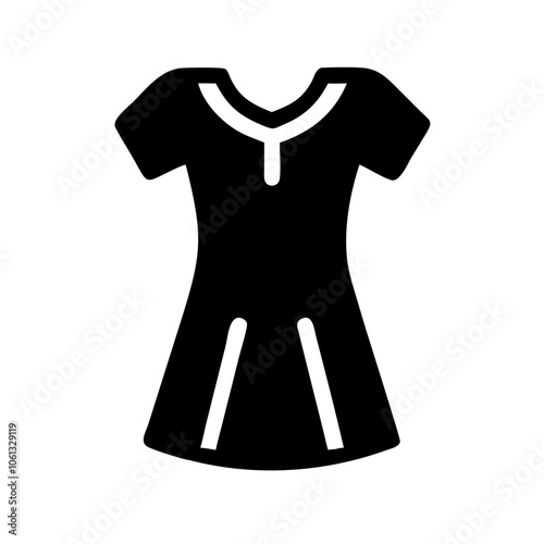 shift dress  vector icon, dress icon, vector clothing icon - simple vector illustration of a shift dress , in a simple and clean style, for business and fashion graphics. clothing flat illustration.