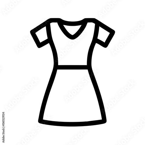 shift dress  vector icon, dress icon, vector clothing icon - simple vector illustration of a shift dress , in a simple and clean style, for business and fashion graphics. clothing flat illustration.