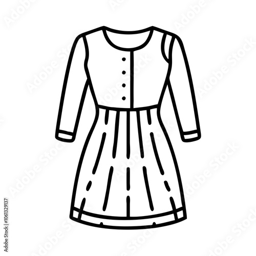 shift dress  vector icon, dress icon, vector clothing icon - simple vector illustration of a shift dress , in a simple and clean style, for business and fashion graphics. clothing flat illustration.