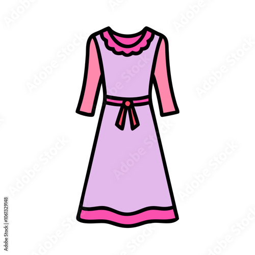 shift dress  vector icon, dress icon, vector clothing icon - simple vector illustration of a shift dress , in a simple and clean style, for business and fashion graphics. clothing flat illustration.