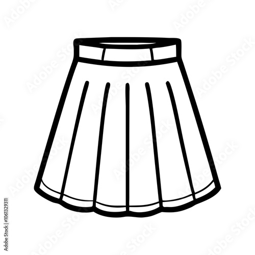 skirt  vector icon, dress icon, vector clothing icon - simple vector illustration of a skirt , in a simple and clean style, for business and fashion graphics. clothing flat illustration.