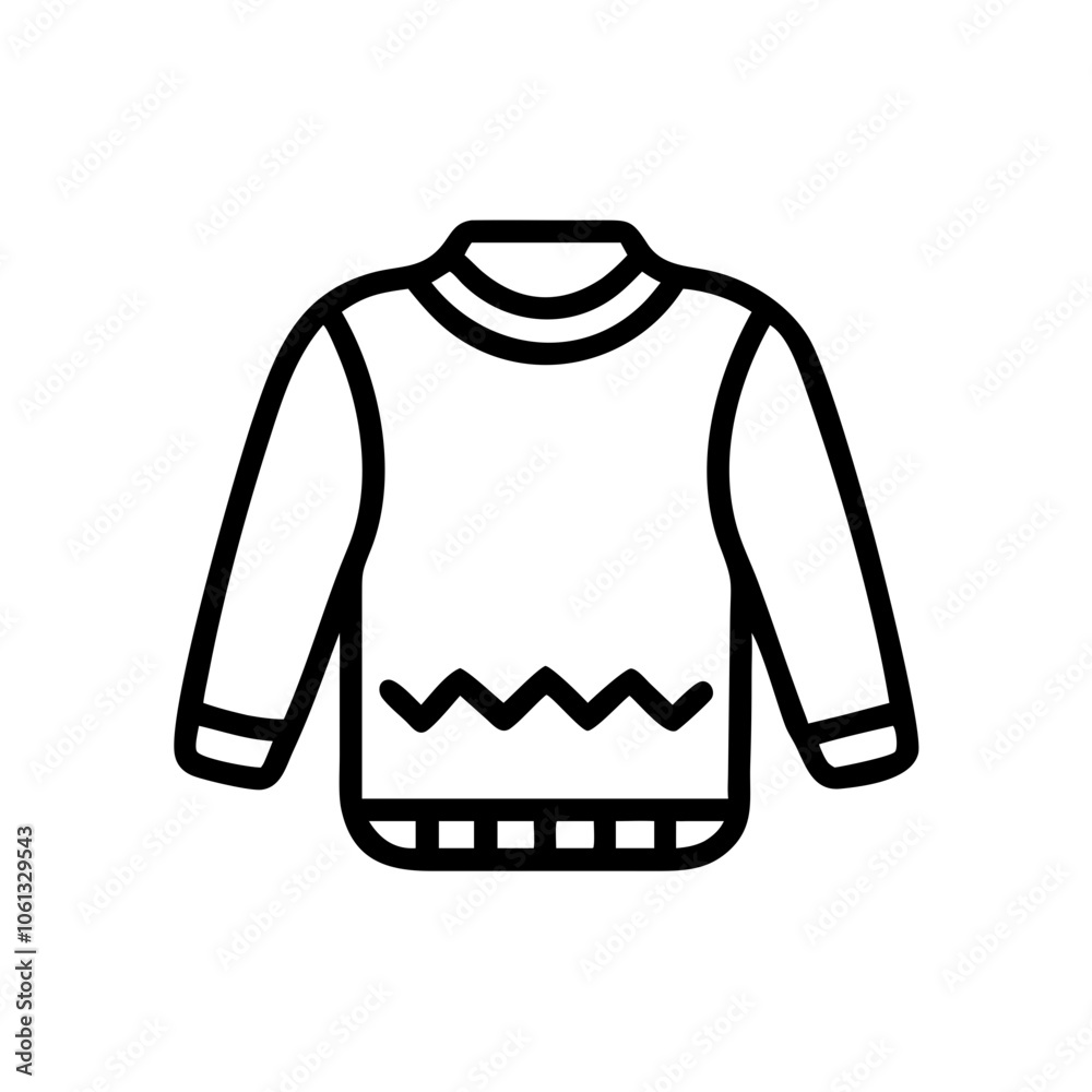 sweater  vector icon, dress icon, vector clothing icon - simple vector illustration of a sweater , in a simple and clean style, for business and fashion graphics. clothing flat illustration.