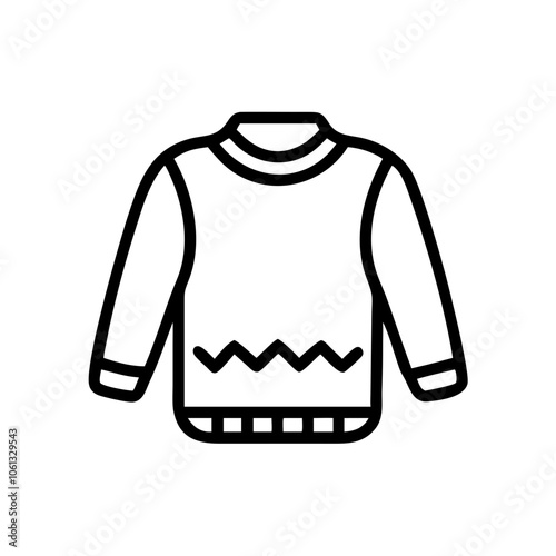 sweater  vector icon, dress icon, vector clothing icon - simple vector illustration of a sweater , in a simple and clean style, for business and fashion graphics. clothing flat illustration.