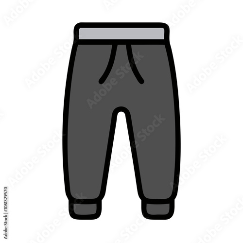 sweatpants  vector icon, dress icon, vector clothing icon - simple vector illustration of a sweatpants , in a simple and clean style, for business and fashion graphics. clothing flat illustration.