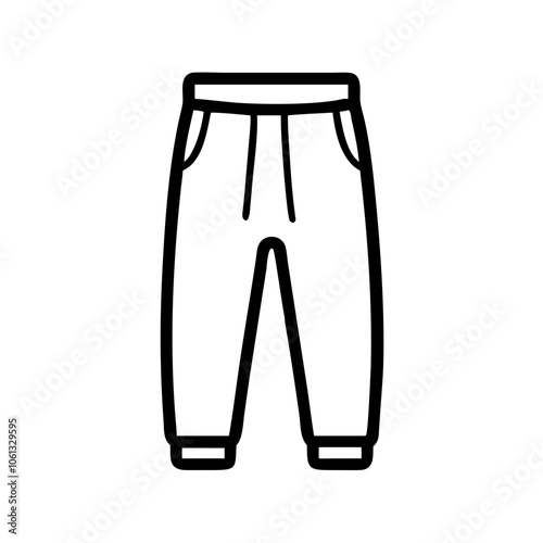 sweatpants  vector icon, dress icon, vector clothing icon - simple vector illustration of a sweatpants , in a simple and clean style, for business and fashion graphics. clothing flat illustration.
