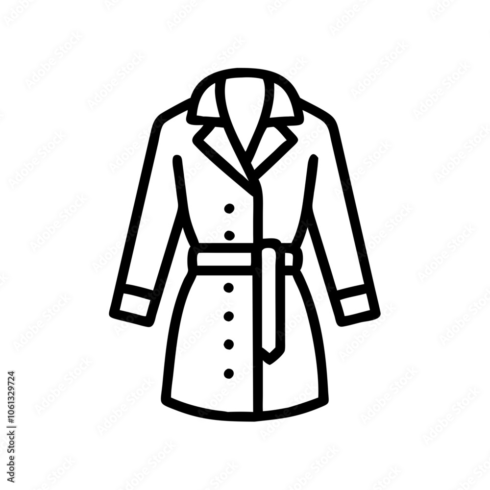 trench coat vector icon, dress icon, vector clothing icon - simple vector illustration of a trench coat , in a simple and clean style, for business and fashion graphics. clothing flat illustration. trench coat vector icon, dress icon, vector clothing icon - simple vector illustration of a trench coat , in a simple and clean style, for business and fashion graphics. clothing flat illustration.
