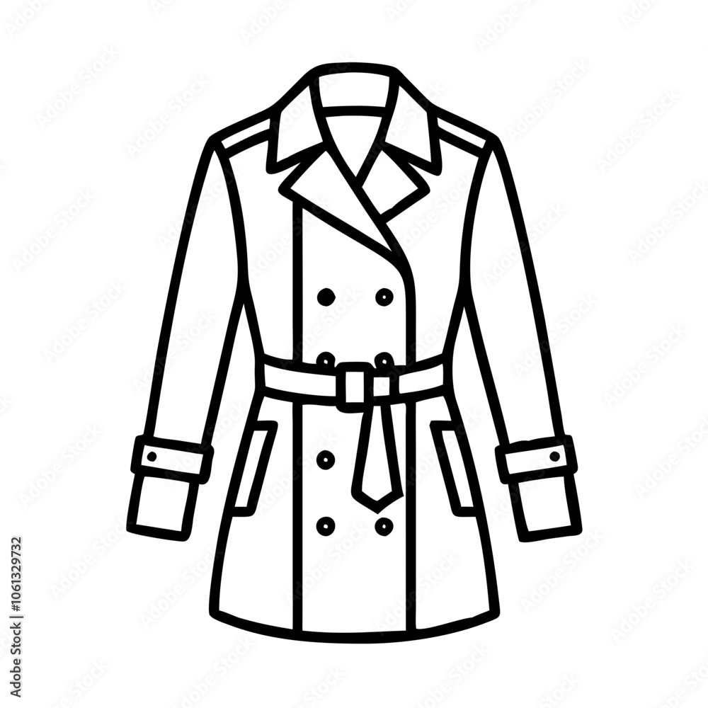 trench coat vector icon, dress icon, vector clothing icon - simple vector illustration of a trench coat , in a simple and clean style, for business and fashion graphics. clothing flat illustration. trench coat vector icon, dress icon, vector clothing icon - simple vector illustration of a trench coat , in a simple and clean style, for business and fashion graphics. clothing flat illustration.