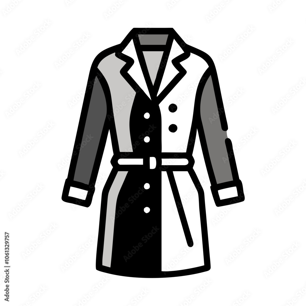 trench coat vector icon, dress icon, vector clothing icon - simple vector illustration of a trench coat , in a simple and clean style, for business and fashion graphics. clothing flat illustration. trench coat vector icon, dress icon, vector clothing icon - simple vector illustration of a trench coat , in a simple and clean style, for business and fashion graphics. clothing flat illustration.