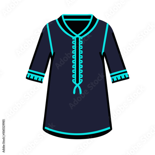 tunic  vector icon, dress icon, vector clothing icon - simple vector illustration of a tunic , in a simple and clean style, for business and fashion graphics. clothing flat illustration.