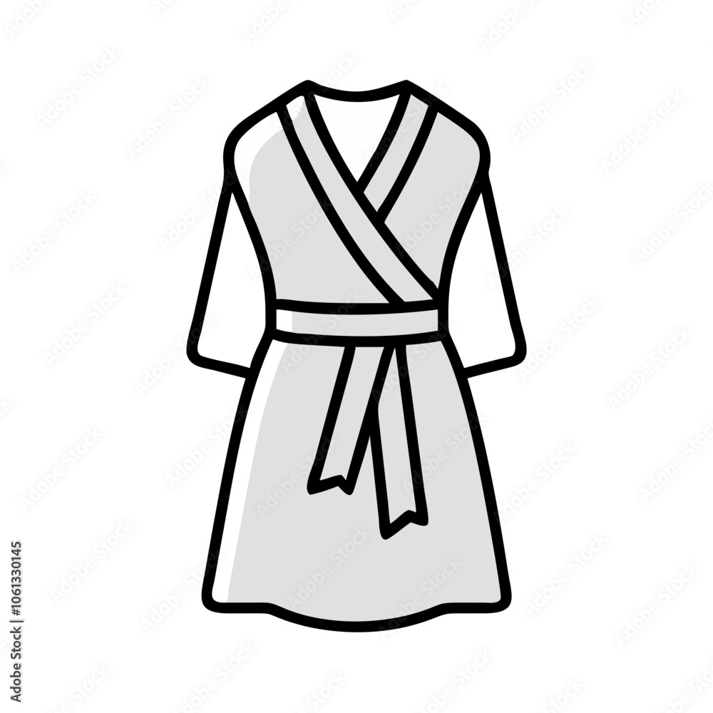 wrap dress vector icon, dress icon, vector clothing icon - simple vector illustration of a wrap dress , in a simple and clean style, for business and fashion graphics. clothing flat illustration. wrap dress vector icon, dress icon, vector clothing icon - simple vector illustration of a wrap dress , in a simple and clean style, for business and fashion graphics. clothing flat illustration.