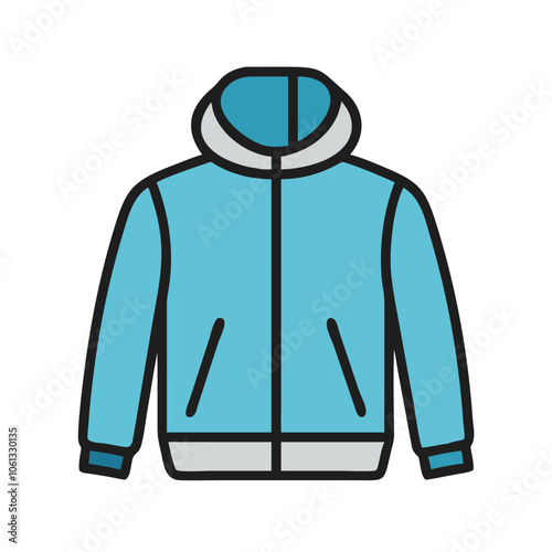 windbreaker  vector icon, dress icon, vector clothing icon - simple vector illustration of a windbreaker , in a simple and clean style, for business and fashion graphics. clothing flat illustration.