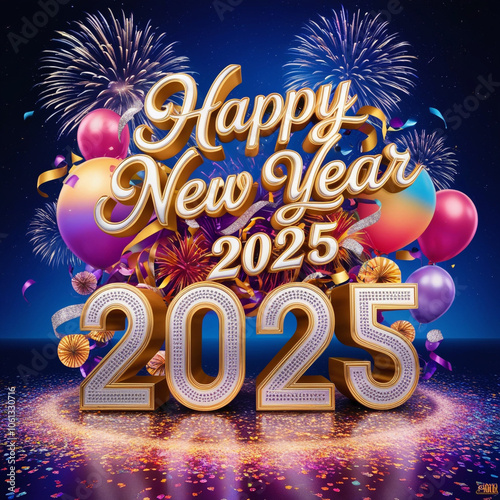 Happy New Year 2025 festival decoration