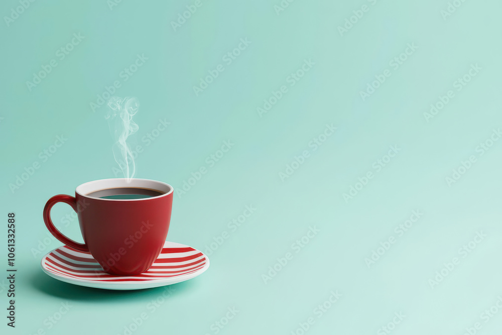 Cappuccino cup with national flag backdrop, celebration concept, 3D render Cappuccino cup with national flag backdrop, celebration concept, 3D render