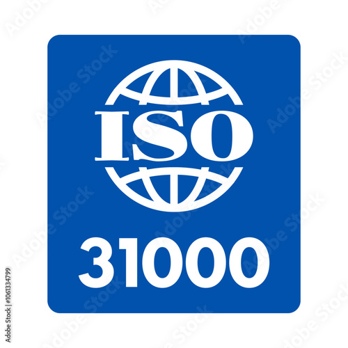 iso 31000 risk management system certified, vector illustration isolated on white background