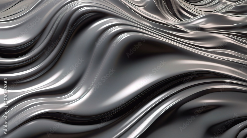 Metallic Silver Fluid Patterns with Gradient Texture Metallic Silver Fluid Patterns with Gradient Texture