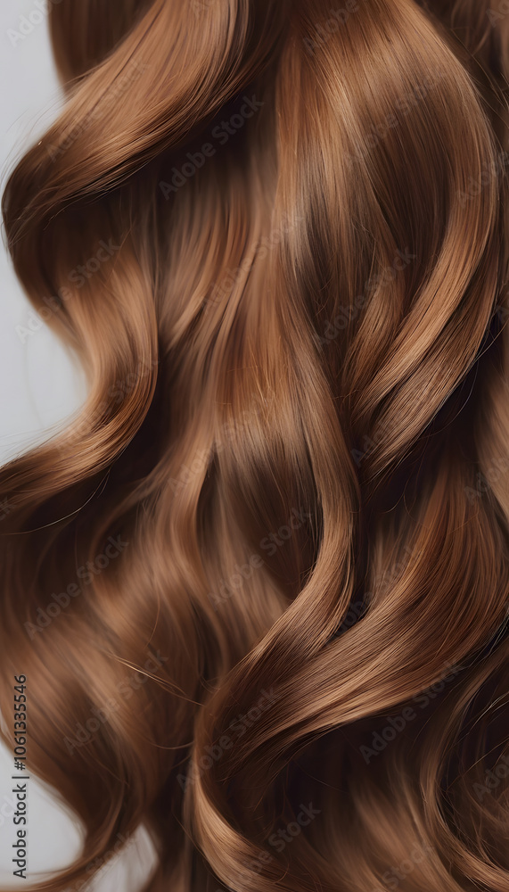 A detailed background of flowing, wavy hair in brown tones. The focus is on the textured and patterned waves that make up the hairstyle. A detailed background of flowing, wavy hair in brown tones. The focus is on the textured and patterned waves that make up the hairstyle.