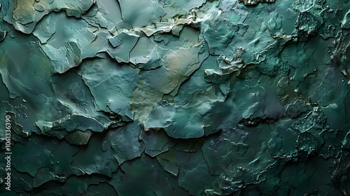 Abstract Green Cracked Paint Texture Illustration photo