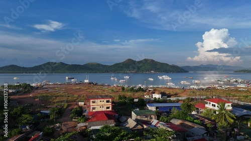 Stunning Aerial Sunrise Over Coron Island, Philippines – Panoramic 4K Drone View Capturing Tropical Beauty in High Definition