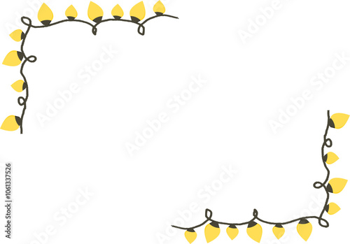 New Year postcard template. garland frame