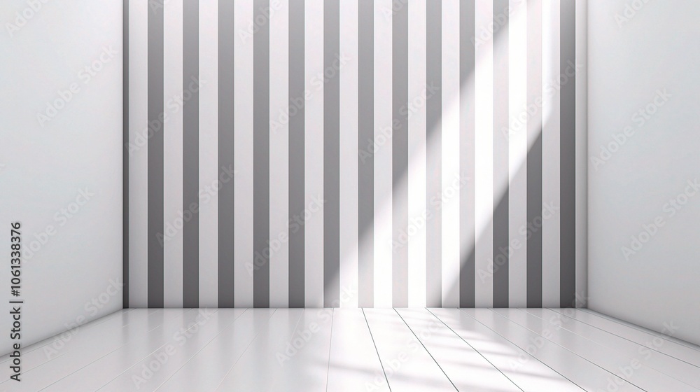 Minimal Gray and White Striped Interior Space Minimal Gray and White Striped Interior Space