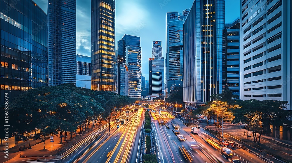 Fototapeta premium city cityscape at night