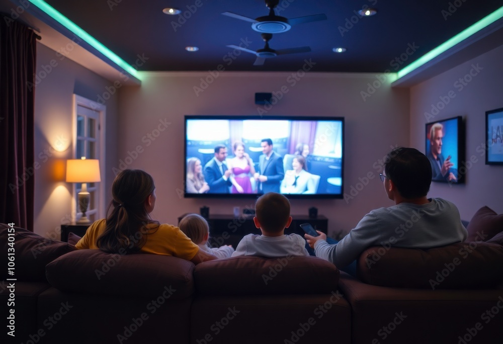 Family Enjoying Movie Night at Home Family Enjoying Movie Night at Home