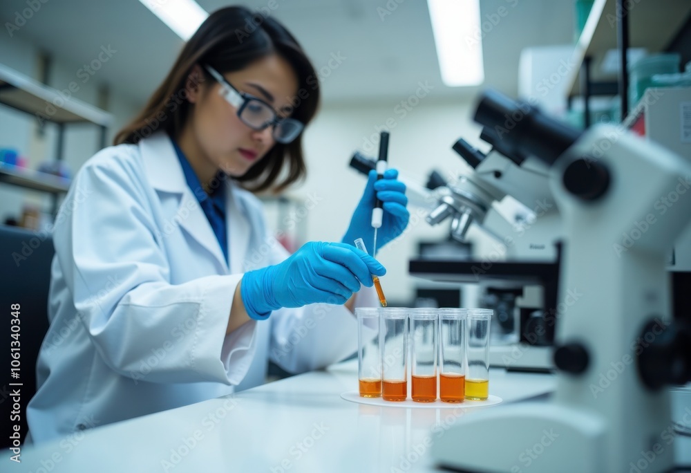 Scientist Conducting Experiments in Laboratory Setting Scientist Conducting Experiments in Laboratory Setting