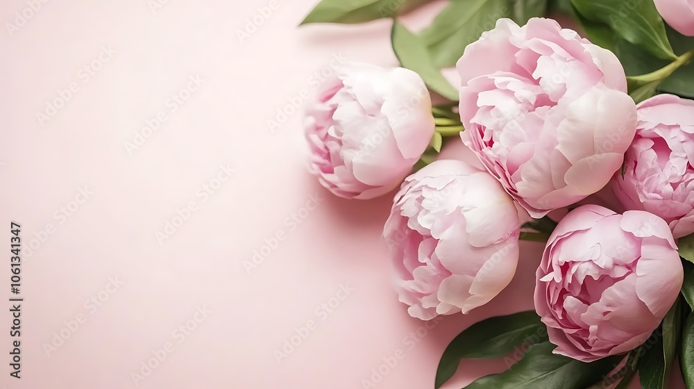 Pink Peonies on Pink Background Subtle Blur Background with Space for Custom Text Pink Peonies on Pink Background Subtle Blur Background with Space for Custom Text