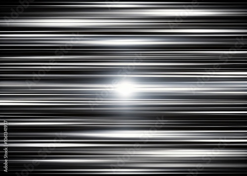 Abstract Black and White Night Photography with Striking Horizontal Stripes and Light Streaks for Modern Art and Creative Backgrounds