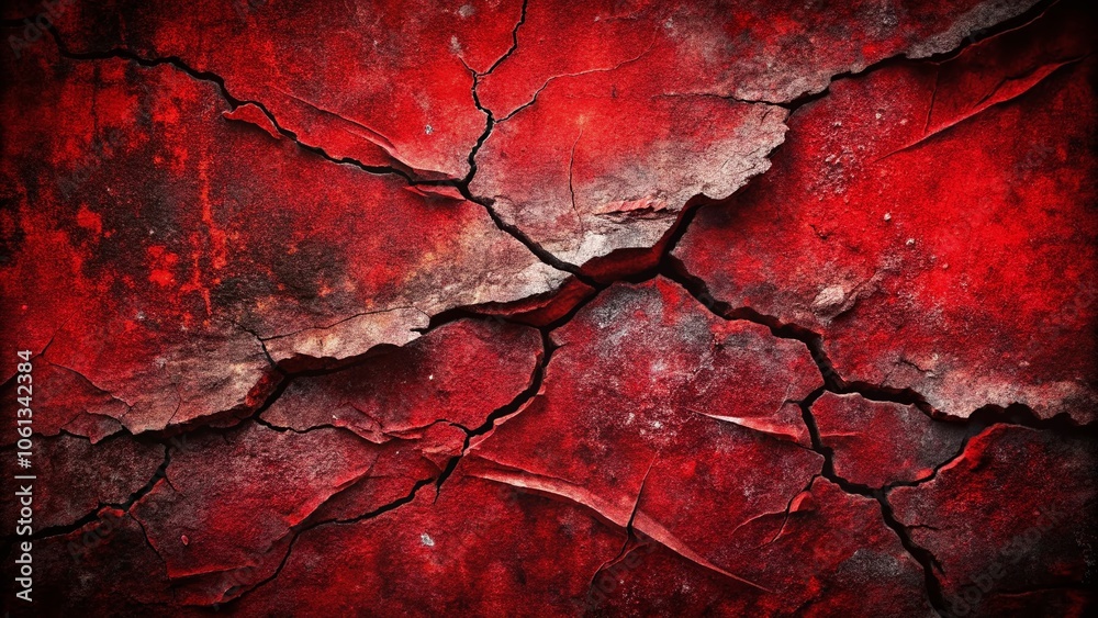 Abstract Deep Red and Black Grunge Texture with Cracked Surface Depicting Earthquake Aftermath Abstract Deep Red and Black Grunge Texture with Cracked Surface Depicting Earthquake Aftermath
