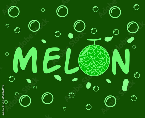 Melon Vector Design. Melon fruit sentence background illustration.