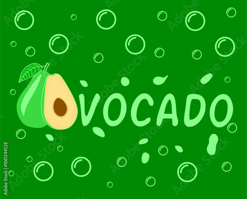 Avocado Vector Design. illustration of the background for the sentence Avocado.