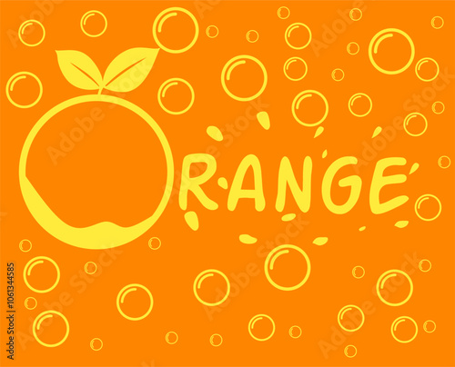 Orange Vector Design. illustration of the background for the sentence Orange fruit.