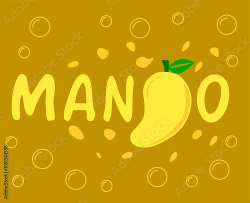 Mango Vector Design. illustration of the background of the sentence mango fruit.