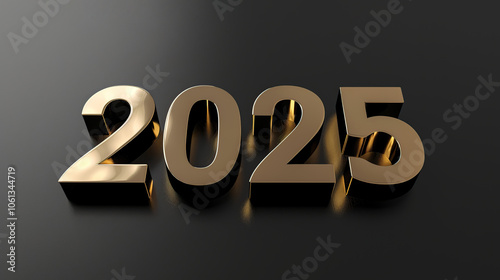 2025 - Two thousand twenty-five, elegant gold typeface.