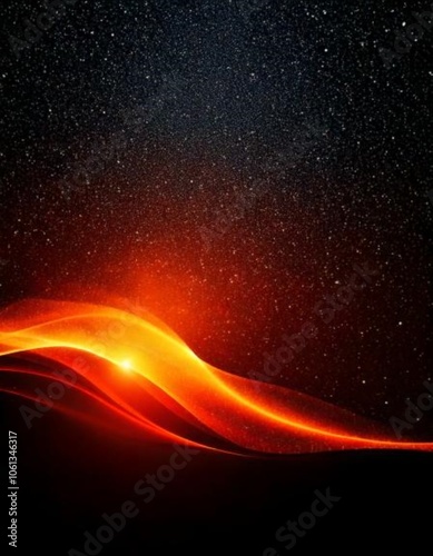 Energetic and vibrant orange light wave, perfect for backgrounds or wallpapers