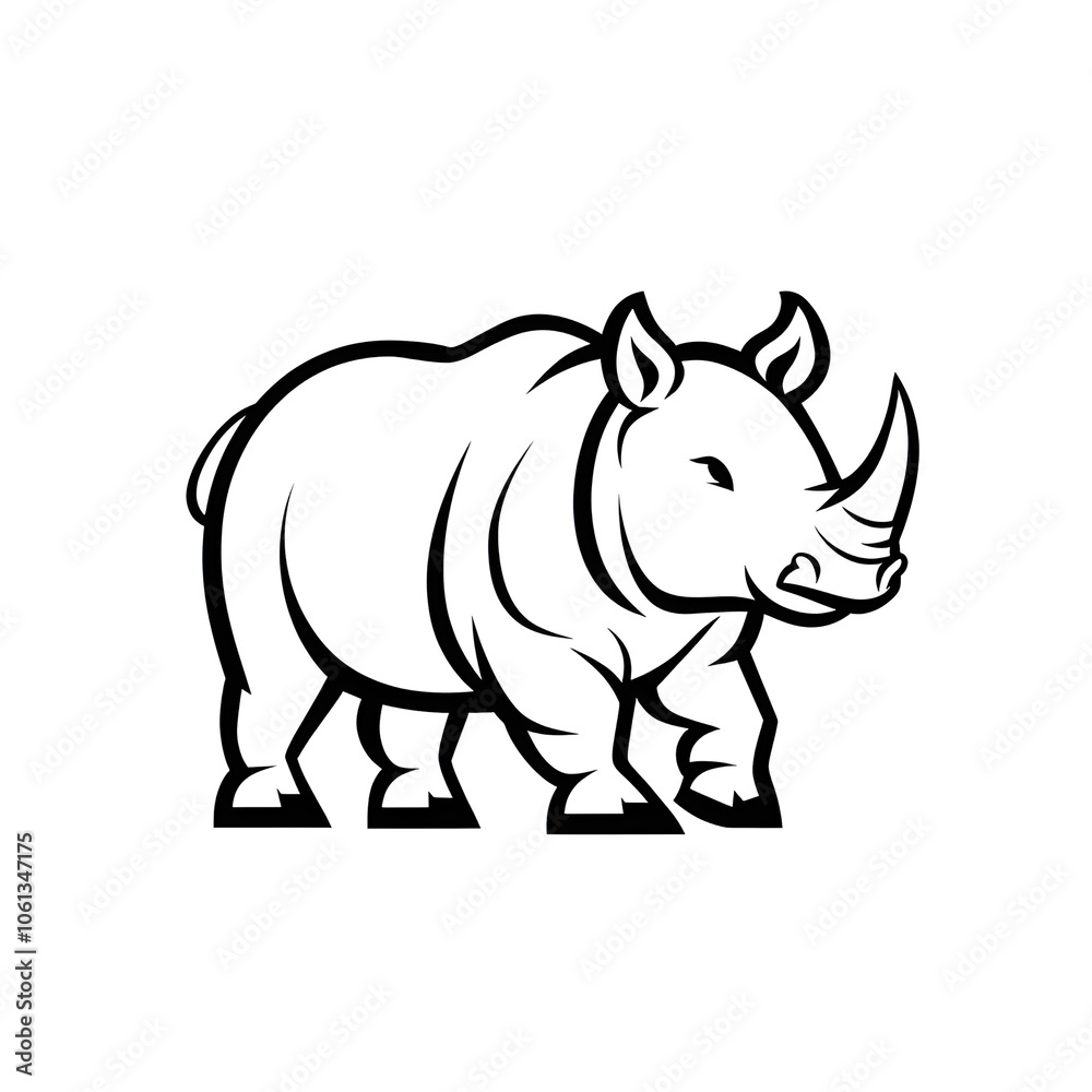 Fototapeta premium minimalistic illustration of Rino