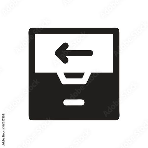 Drawer with arrow icon