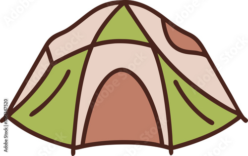 Camping travel tent equipment cartoon ,vector illustration .graphic design